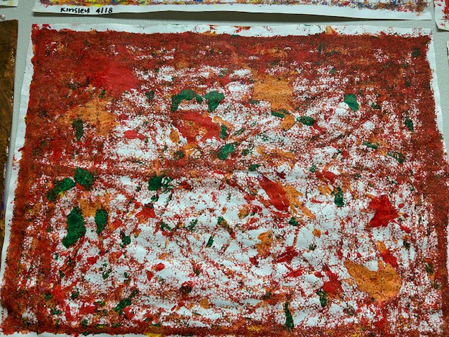 Photo of an abstract finger painting project